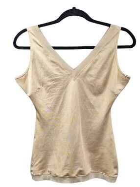 SPANX Shapewear Tank Women's Large Sleeveless V Neck Nude Cream